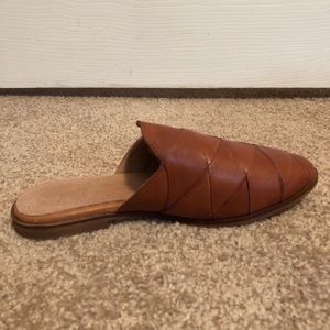 Tan leather mules